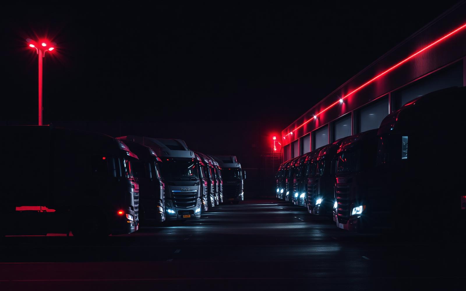Fleet parked at logistics hub
